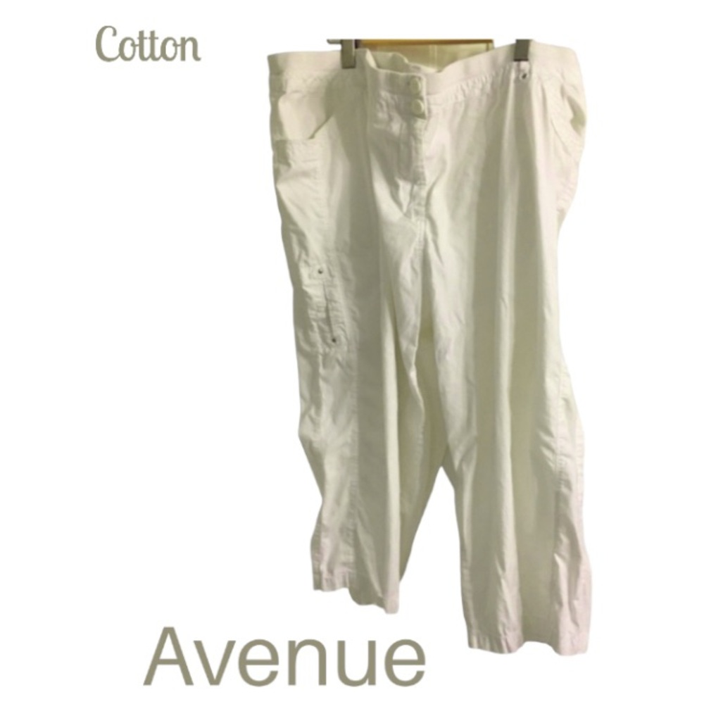 26W Avenue 26W Baggy Cotton Capri Pant with Comfort Waist - Nantucket Coastal.